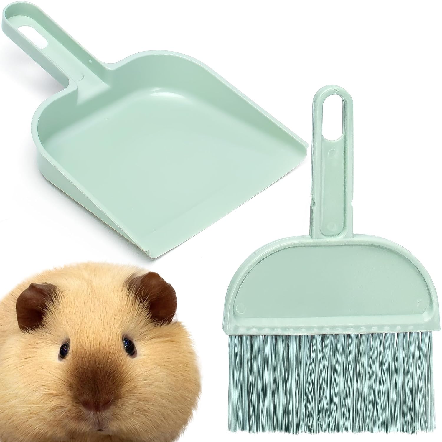 Mygeromon Cage Cleaner for Guinea Pigs Mini Dustpan and Brush Set | for Chinchilla, Hamster, Bunny, Small Animals Cleaning Tool Kit